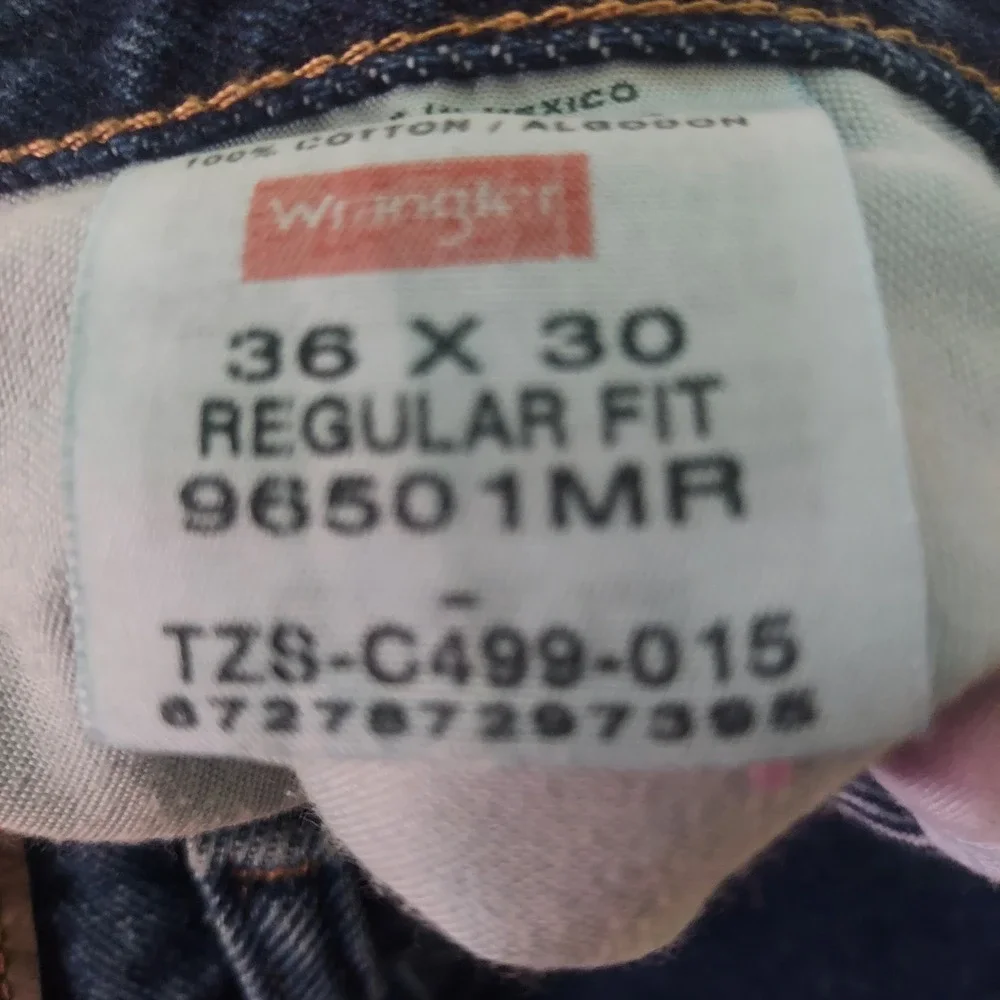 Wrangler Regular Fit Jeans‎ Mens 36x30 Dark Wash Denim Casual Pants Read!